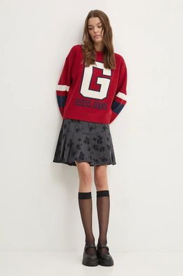 Guess Jeans Pulover Din Amestec De Lana Femei, Culoarea Bordo, W4BR11 Z3HN2