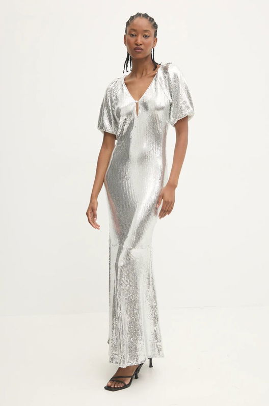 Rotate Rochie 0 Culoarea Argintiu, Maxi, Mulata, 1132052293
