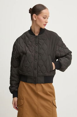 Hugo Blue Geaca Bomber Femei, Culoarea Negru, De Tranzitie, 50523289