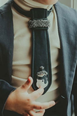Donsje Cravata Copii Nata Tie Snowman Culoarea Albastru Marin, 6026403
