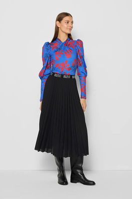 Bizuu Fusta LIO Culoarea Negru, Midi, Evazati, LIO_ CZARNY_AW24