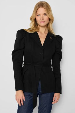 Bizuu Sacou Din Bumbac DICTINI Culoarea Negru, Un Singur Rând De Nasturi, Uni, DICTINI_CZARNY_AW24