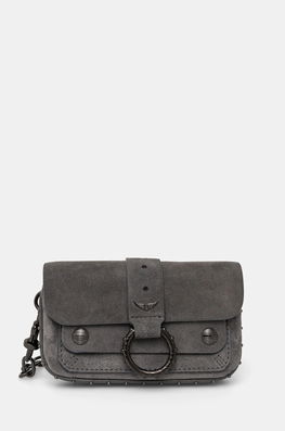 ZADIG&VOLTAIRE Geanta De Mana Din Piele Intoarsa Culoarea Gri, LWBA02062