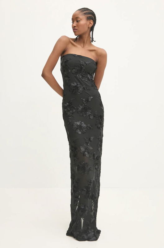 Rotate Rochie Culoarea Negru, Maxi, Mulata, 114018100