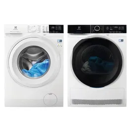 Set Masina de spalat rufe Electrolux EW6FN448W, 8 kg, Inverter, SensiCare + Uscator de rufe EW8H258B, pompa de caldura, 8 kg, clasa A++