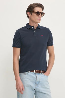 Hackett London Polo De Bumbac Culoarea Albastru Marin, Neted, HM562363
