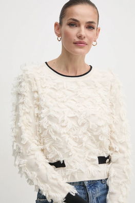 OUI Pulover Din Amestec De Lana Femei, Culoarea Bej, Light, 89939