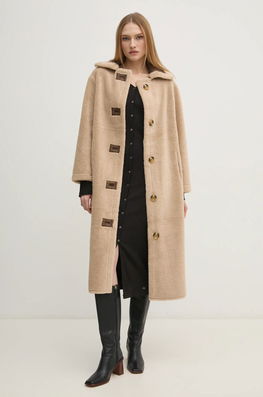 Pedro Del Hierro Palton Cu Doua Fete Femei, Culoarea Bej, De Tranzitie, 7528332
