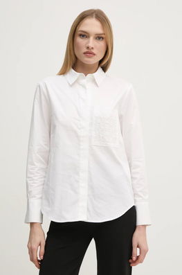 Pedro Del Hierro Camasa Din Bumbac Femei, Culoarea Alb, Cu Guler Clasic, Regular, 6638229