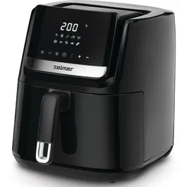 Friteuza cu aer cald Zelmer ZAF6550, 1400 W, 6.5 l, 10 programe, control digital al programelor si temperaturii 80-200 grade, oprire automata, lumina interioara, negru