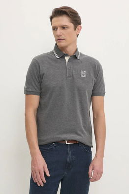 Hackett London Tricou Polo Barbati, Culoarea Gri, Neted, HM563381