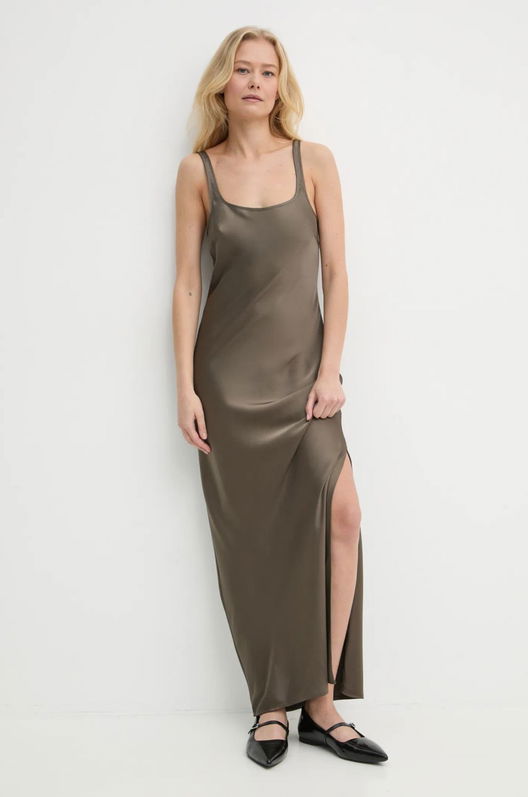 Samsoe Samsoe Rochie Culoarea Gri, Maxi, Drept