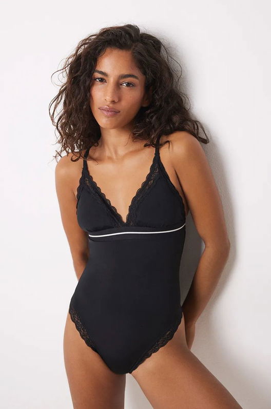Women'secret Body HELANKAS BLACK AND WHITE Culoarea Negru, Neted, 5668335