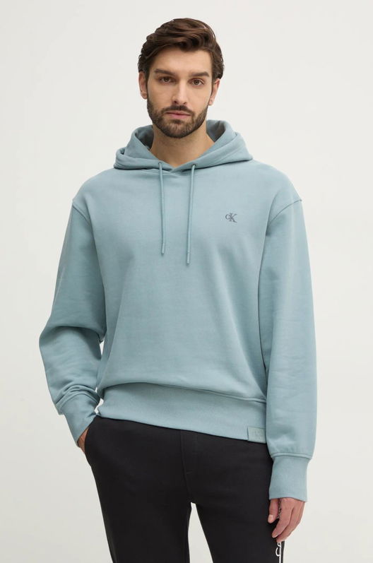 Calvin Klein Jeans Hanorac De Bumbac Barbati, Cu Glugă, Neted, J30J326748