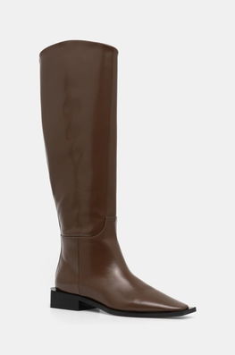 Vanda Novak Ghete De Piele Giselle Femei, Culoarea Maro, Cu Toc Plat