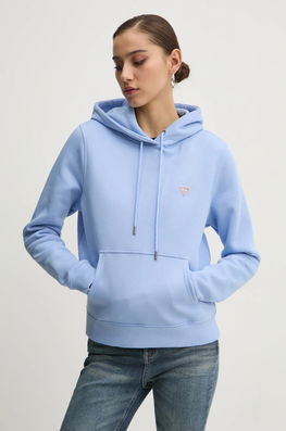 Guess Jeans Bluză Femei, Culoarea Bleumarin, Cu Glugă, Uni, W4YQ04 KC811