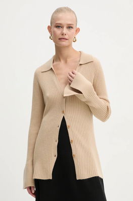 FROM FUTURE Cardigan Din Casmir Culoarea Bej, Light, WPC02257