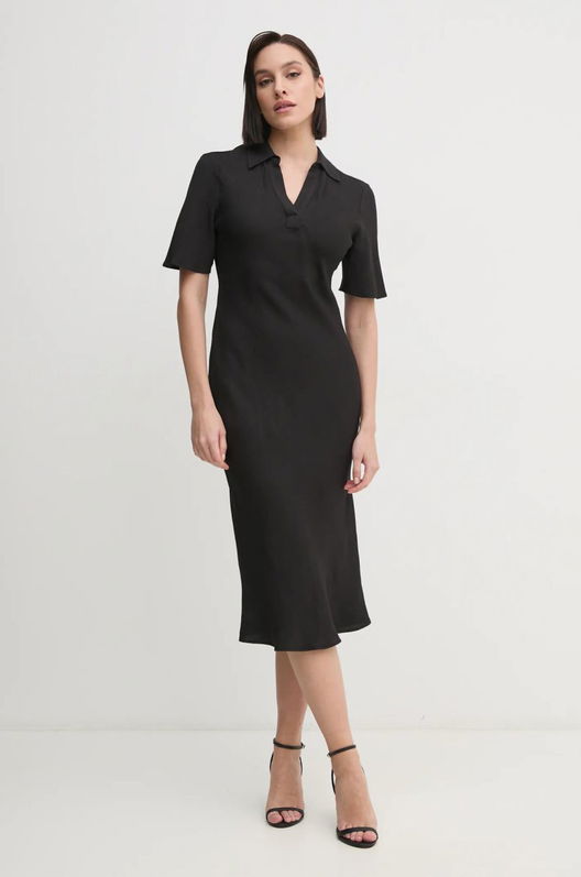 Calvin Klein Rochie Culoarea Negru, Maxi, Evazati, K20K207867