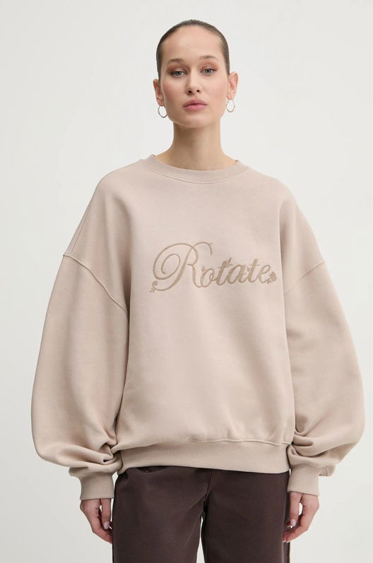 Rotate Hanorac De Bumbac Femei, Culoarea Bej, Neted, 1134252313