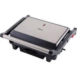 Gratar electric Tesla GR200BX, 1000WPlaci neaderente tip grill 25.5x18 cm, Negru/ Inox