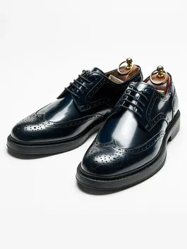 Pantofi Eleganti Barbati Derby Brogue Eleganti Albastru Bleumarin BMan0421