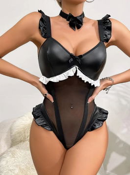 Body sexy cu volanase si choker