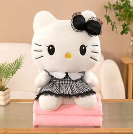 Jucarie din plus cu patura inclusa, Hello Kitty 45 cm
