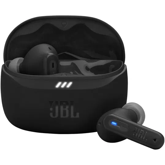 Casti In-Ear JBL Tune Beam 2, True Wireless, Bluetooth, ANC, Autonomie 48 ore, IP54, Spatial Sound, Multi-point, Negru