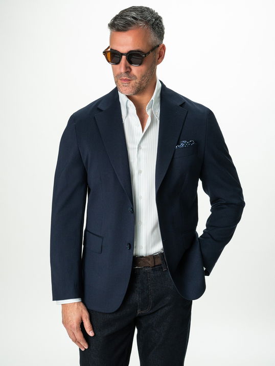 Sacou Albastru Bleumarin Lana Vitale Barberis Super 110`S BMan0042
