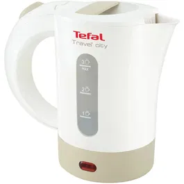 Fierbator Tefal Travel'City2 KO120130, 0.5L, portabil, gentuta pentru transport, Alb/Gri