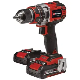 Masina de gaurit si insurubat (bormasina) cu percutie pe acumulator Einhell Professional Power X-Change TP-CD 18/50 Li-i BL+ 39, 18 V, 50 Nm, viteza de impact 28.800 min-1, 2 acumulatori 2 Ah, incarcator, geanta, set de 39 de biti