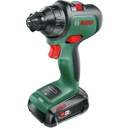 Masina de gaurit , Bosch, Advanced Drill 06039B5001, cu acumulator si surubelnita, 18V, 1350 rpm, lumina LED, Verde/Negru