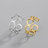 Inel reglabil argint, inel minimalist, dama, argint 925/argint 925 placat cu aur, inele reglabile, argintiu/auriu, 1,55 gr