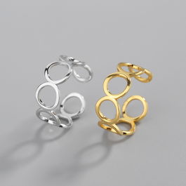 Inel reglabil argint, inel minimalist, dama, argint 925/argint 925 placat cu aur, inele reglabile, argintiu/auriu, 1,55 gr