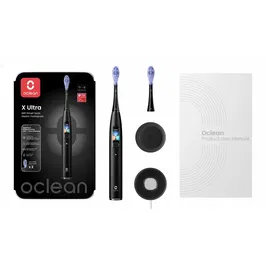 eriuta de dinti smart sonica Oclean X Ultra, TurboClean, smart touch screen, notificare pentru periaj incomplet, analiza personalizata periaj in aplicatie, Negru
