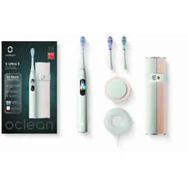 Set periuta de dinti smart sonica Oclean X Ultra, TurboClean, smart touch screen, Verde