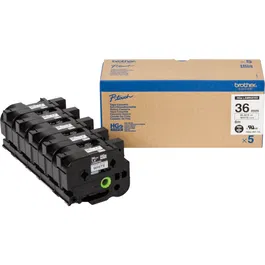 Brother HGE261V5 Tape 36mm Black/White Ribbon Cartridge