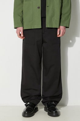 Universal Works Pantaloni De Bumbac Fatigue Pant Culoarea Negru, Drept, 132.BLACK