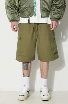 Universal Works Pantaloni Scurti Parachute Short Barbati, Culoarea Verde, 30159.OLIVE