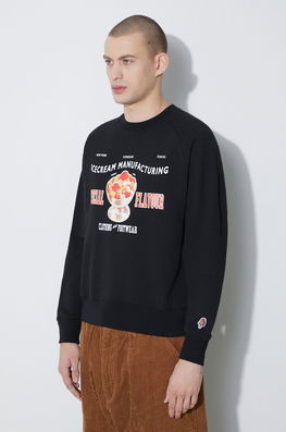 Icecream Hanorac De Bumbac Special Flavour Crewneck Bărbați, Culoarea Negru, Cu Imprimeu, IC24122