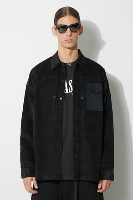 Maharishi Cămașă Din Velur Hemp Cord Utility Shirt Culoarea Negru, Cu Guler Clasic, Relaxed, 4566.BLACK