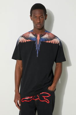 Marcelo Burlon Tricou Din Bumbac Icon Wings Basic Bărbați, Culoarea Negru, Cu Imprimeu, CMAA056S24JER0011026