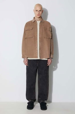 Taikan Geacă Shirt Jacket Corduroy Bărbați, Culoarea Maro, Cu Guler Clasic, Regular TK0002.DNECRD
