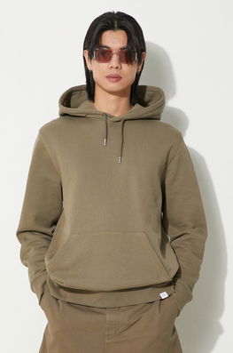 Norse Projects Hanorac De Bumbac Vagn Slim Organic Barbati, Culoarea Verde, Cu Glugă, Neted, N20.1276.8076