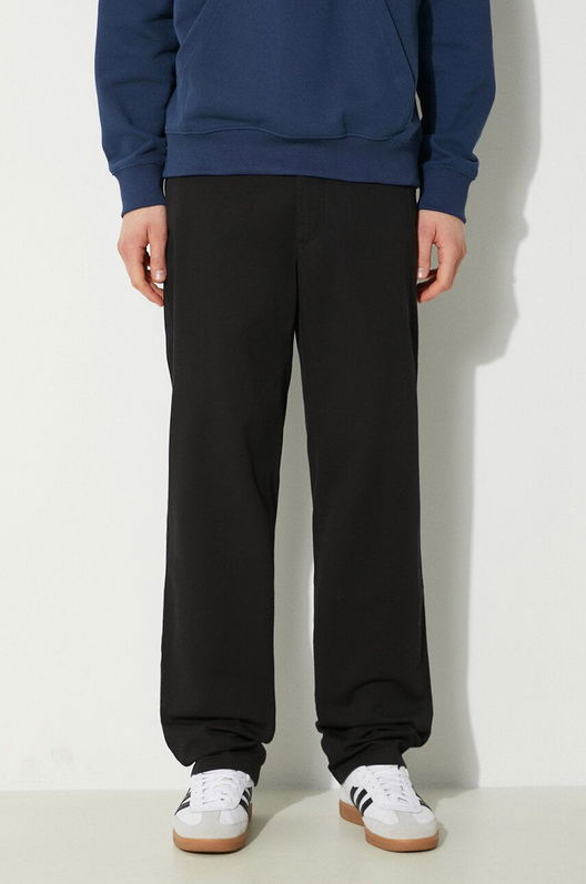 Norse Projects Pantaloni Aros Regular Organic Barbati, Culoarea Negru, Drept, N25.0368.9999