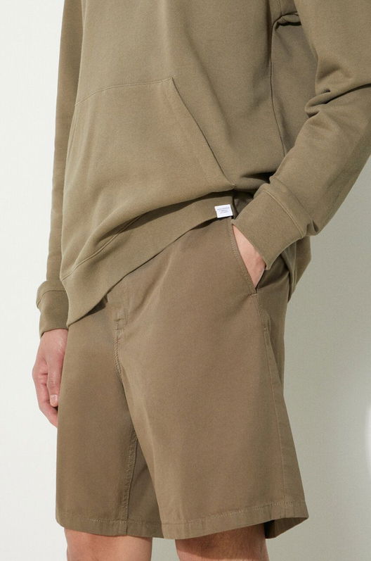 Norse Projects Pantaloni Scurti Din Bumbac Aros Regular Organic Culoarea Verde, N35.0597.8076