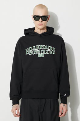 Billionaire Boys Club Hanorac De Bumbac Scholar Popover Bărbați, Culoarea Negru, Cu Glugă, Cu Imprimeu, B23434