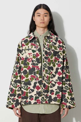 Billionaire Boys Club Cămașă Din Bumbac Duck Camo Bărbați, Culoarea Verde, Cu Guler Clasic, Regular, B23423
