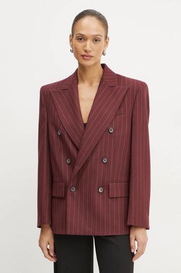 La Mania Sacou MALLORY Culoarea Bordo, Cu Doua Randuri De Nasturi, Modelator, MALLORY