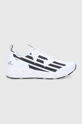 EA7 Emporio Armani Pantofi Culoarea Alb, Cu Toc Plat